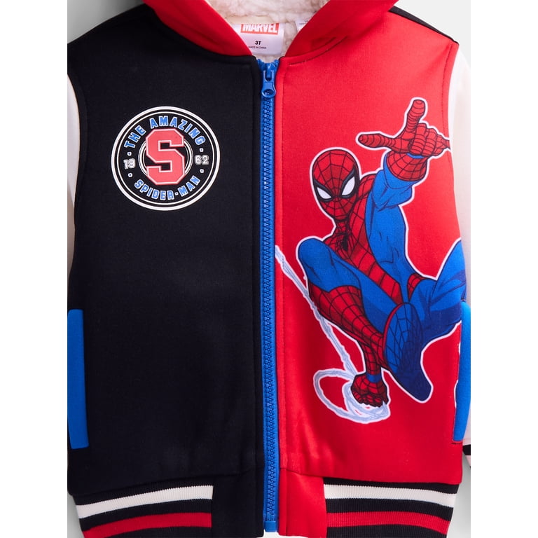 Spider-Man Colorblock Full-Zip Hooded Varsity Jacket photo 3