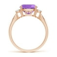 thumbnail image 2 of ANGARA Natural Cushion 3.1 ct Amethyst Solitaire Ring with Diamond Accents in 14K Rose Gold for Women (Size-9mm) | February Birthstone, Anniversary, Jewelry Gift for Women | Natural Amethyst Ring, 2 of 9