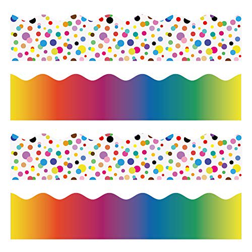 Color Bulletin Borders Stickers, 80 ft BacktoSchool Decoration