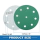 thumbnail image 4 of Discos de lijado de 5 pulgadas con 9 agujeros 400 grano redondos de papel de lija con gancho y lazo de óxido de aluminio verde 50 piezas, 4 of 6