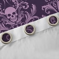 thumbnail image 4 of Salmon Violet Damask Curtains & Drapes Antique Victorian Baroque Blackout Curtains,Vintage Floral Window Curtains Exotic Sugar Skull Gothic Bone Skeleton Bohemian Decor,Dark Purple, 4 of 6
