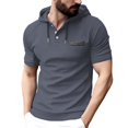 thumbnail image 3 of Men’s Short Sleeve Hoodie Sweatshirt Outdoor Casual Spring Summer Top, 3 of 5