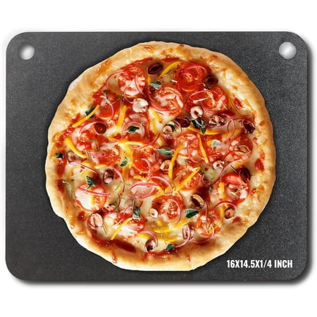 Pizza Steel, 16" x 14.5" x 1/4" Pizza Steel Plate for Oven, Pre-Seasoned Carbon Steel Pizza Baking Stone with 20X Higher Conductivity, Heavy Duty Pizza Pan for Outdoor Grill, Indoor Oven