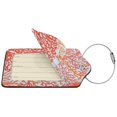 thumbnail image 2 of Disketp 2 Pcs Luggage Tag For Suitcase,Corals Leather Baggage Tag With Stainless Steel Loop Privacy Cover For Women Men Girls, 2 of 5