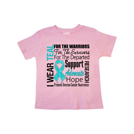 

Inktastic Ovarian Cancer I Wear Teal Ribbon Tribute Gift Toddler Boy or Toddler Girl T-Shirt
