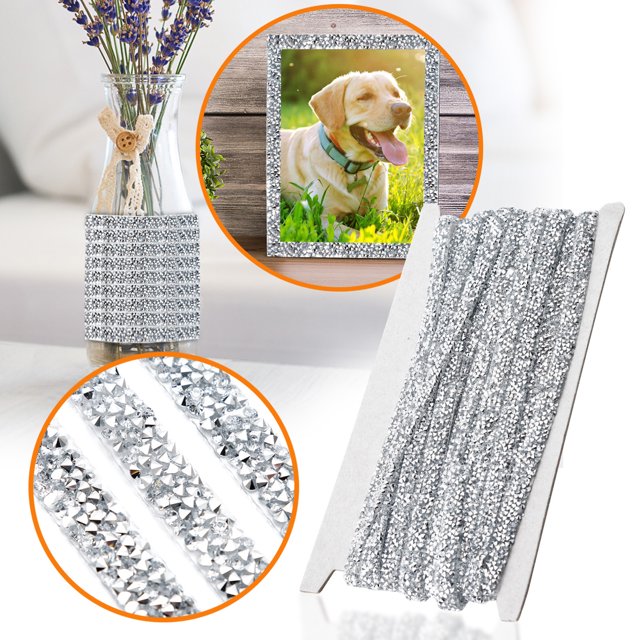 PEONAVET Crystal Ribbon 10mm 10 Yard Crystal Rhinestone Ribbon Supplies for Decorations Wedding
