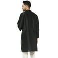 thumbnail image 3 of SKAVIJ Kurta for Men Art Silk Embroidery Long Shirt Indian Wedding Dress Only Top Black, X-Large, 3 of 6