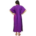 thumbnail image 5 of Bimba Cotton Kaftan Printed Nursing Gown Front & Side Buttons Maxi Caftan, 5 of 7