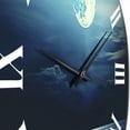 thumbnail image 3 of Designart "Super Moon Rising Over the Sea III" Beach & Ocean Oversized Wall Clock, 3 of 5