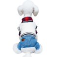 thumbnail image 4 of Dog Clothes Plaid Dog Shirt Dog Outfit Overalls Jeans Jumpsuit with Warm Sweater Vest Two-Piece Cool Puppy Clothes for Small Dogs Boy (L), 4 of 5