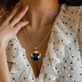 thumbnail image 3 of Yak Stylish Glass Pendant Circular Necklace - Women's Fashion Jewelry Accessory, 3 of 5
