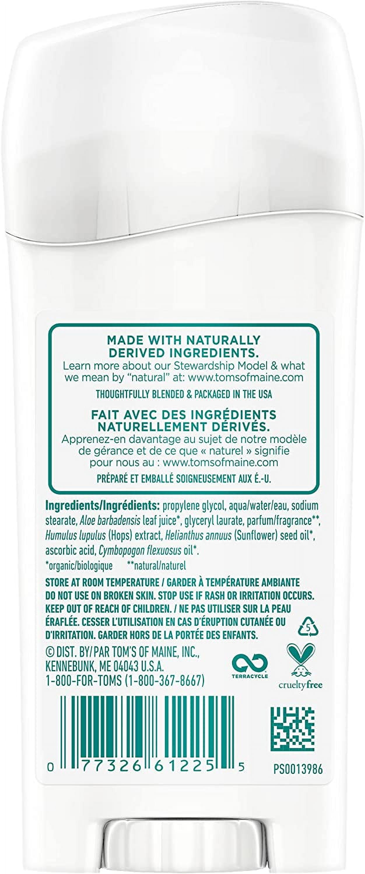 Tom's of Maine Long Lasting Natural Deodorant Stick - Lavender - 2.25oz - Pack of 6