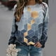 thumbnail image 1 of Ichuanyi liquidación mujer mangas largas camisas casuales geométricas imprimición de la sudadera redonda del cuello julio túnica suelta ICHUANYI WER202308242410, 1 of 6