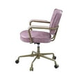 thumbnail image 6 of ACME Siecross Office Chair with Wooden Arm in Pink Top Grain Leather, 6 of 10