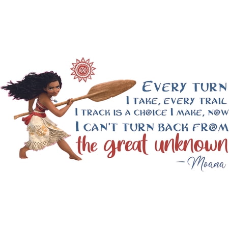 Home Bedroom Living Room Vinyl Moana Adventure Animated Movie Design Wall Art Decal Quotes - 10" x 20" Removable Polynesian Sticker Decor| Every Turn I Take I Can't Turn Back From The Great Unknown