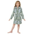 thumbnail image 6 of FORMRS Niños Bathrobe Unisex Hooded Robe Soft Plush Pajamas Sleepwear, Size 10-12T, Blue Blossom, 6 of 7