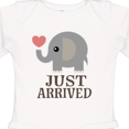thumbnail image 4 of Inktastic Just Arrived Baby Elephant Boys or Girls Long Sleeve Baby Bodysuit, 4 of 5
