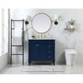 thumbnail image 6 of Elegant Decor Bennett 36" Aluminum MDF Single Bathroom Vanity in Blue, 6 of 8