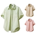 thumbnail image 3 of Fnnxeal Men Button Down Shirt Beach Summer Collared Hawaiian Short Sleeve Casual Green Shirts for Men Size 2XL, 3 of 4