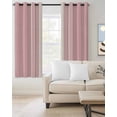 thumbnail image 2 of Pink Beige Striped Kitchen Curtains Modern Farmhouse Retro Lines Cafe Short Curtains for Bathroom Blackout Window Curtain Grommet Small Window Treatment Tier Drapes for Bedroom Living Room 42"x45"x2, 2 of 9