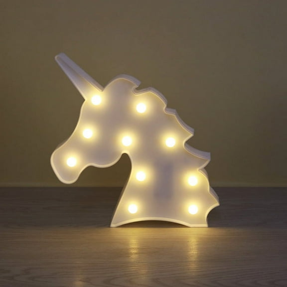 Charmed Unicorn Head 3D LED Night Lights Warm White Lights