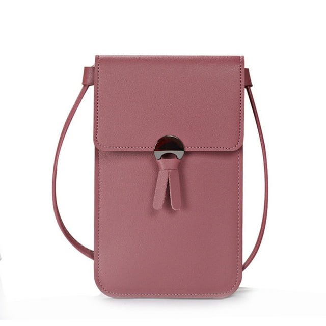 Xihbxyly Cartera para Teléfono con Pantalla Táctil, Piel Sintética Suave, Diseño de Ventana Transparente, Bandolera con Ranuras para Tarjetas, Práctica Bandolera, Ideal para Viajes, Compras, Regalo d