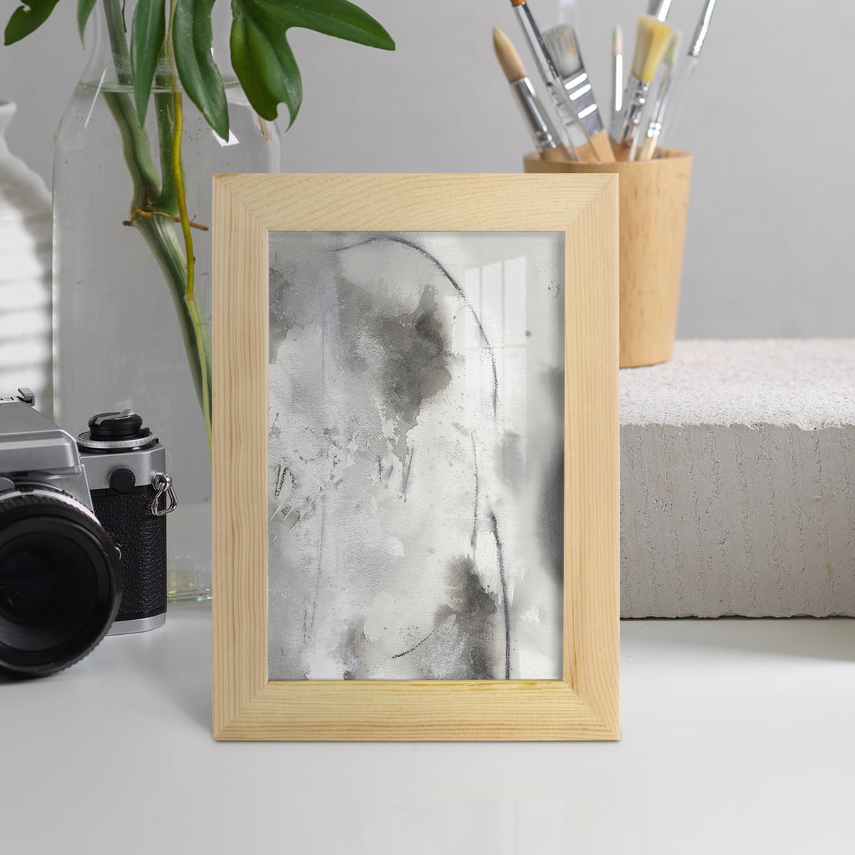 Mystical Objects IV - Framed Print w/glass - Natural Wood