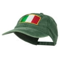 thumbnail image 2 of Italy Flag Embroidered Washed Cotton Twill Cap - Dark Green OSFM, 2 of 5