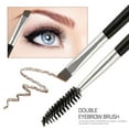 thumbnail image 3 of Singel Double Head Pro Eyebrow Eyelash Makeup Brush Cosmetics Make Up Brush Tool Black&Coffee, 3 of 10