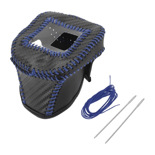 Cubierta de Pomo de Cambio de Marcha Unique Bargains Protector de Mango de Cambio para Nissan Rogue 2021-2024 Fibra de Carbono Negra Azul Cuero Sintético 1 Pc Antideslizante
