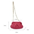 thumbnail image 6 of Xinyolin Women Shoulder Bag - Slim Metal Chain, Straw Braided, Solid Color, Large Capacity, Commuting Bag, 6 of 8