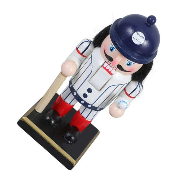 SWETRACE 1 Piece Wooden Nutcracker for Sports Themed Table Decorations Baseball Player Design