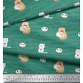 thumbnail image 2 of Soimoi Viscose Chiffon Fabric Sweet Cat Kids Print Sewing Fabric Yard 42 Inch Wide, 2 of 3