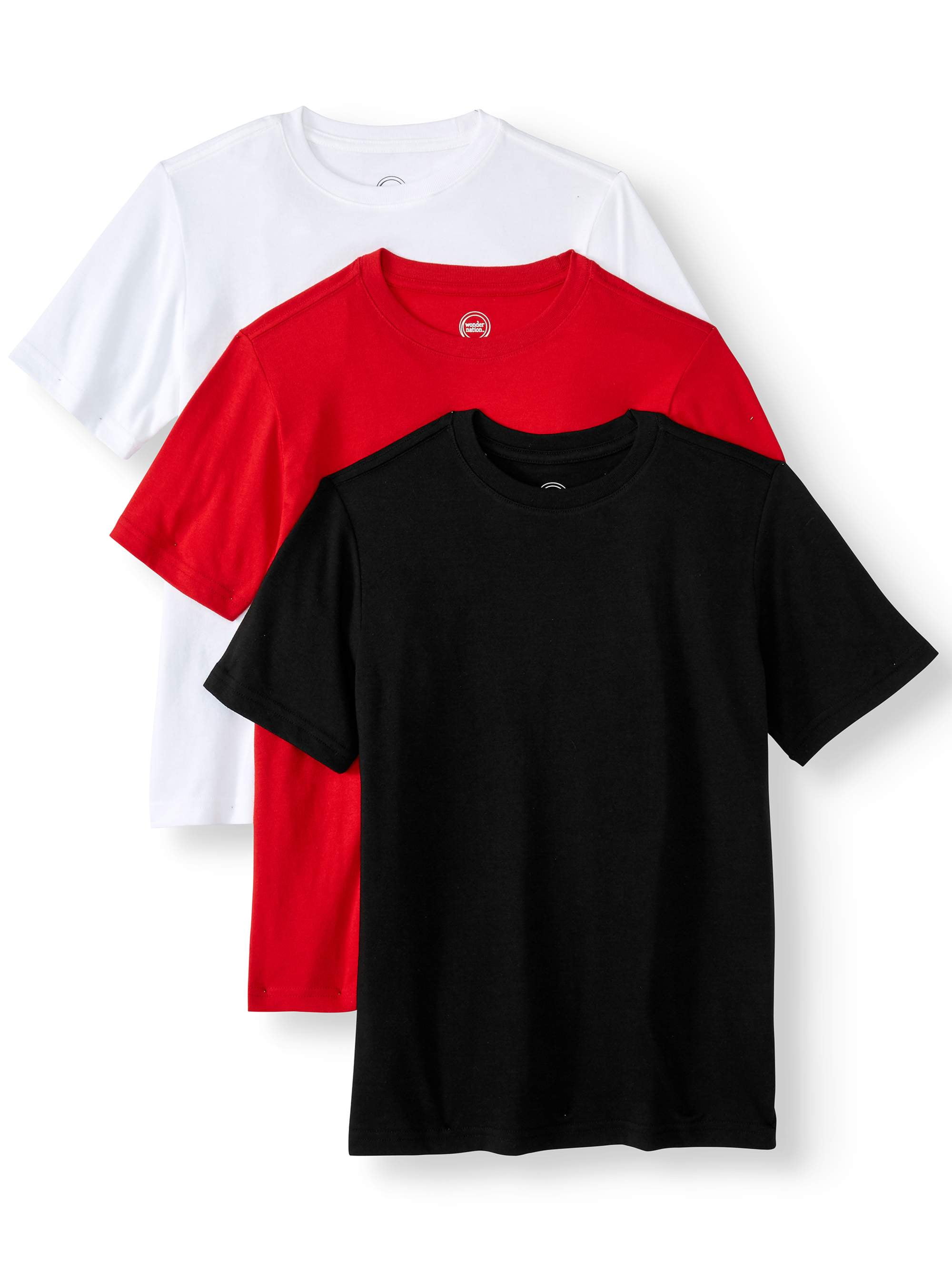 Wonder Nation Boys Solid Crewneck Short 