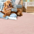 thumbnail image 2 of Faux Rabbit Fur Chair Cover Couch Pad Area Rug Soft Seat Cushion Pad Fluffy Bedside Carpet Mat for Bedroom Floor Living Room, 2.6 x 4ft Rectangle, Pink, 2 of 8