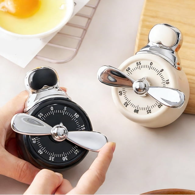 Cagogo 2Pcs Magnetic Mechanical Timer, Kitchen Timer for Cooking Baking and Study Timer for Study, 60 Minute Countdown Timer with Loud Alarm, Magnetic Back Timer for Home Office Classroom