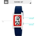 thumbnail image 7 of Fashion Women's  Men's Digital Watch Unisex Big Numbers Dial Rectangular Face Waterproof Silicone Strap LED Watches, 7 of 7