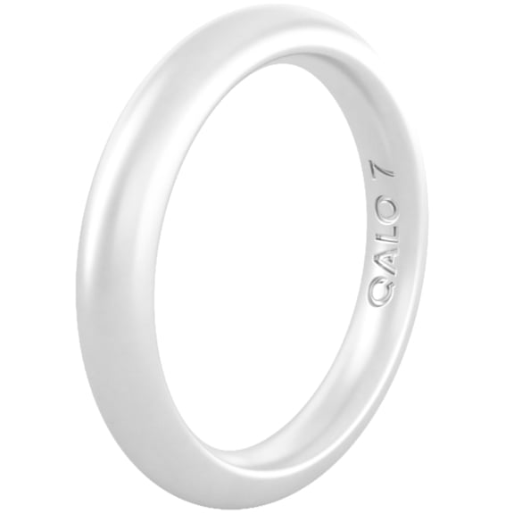 QALO Women's Stackable Rubber Silicone Ring - Pearl Classic Silicone Ring Size 05
