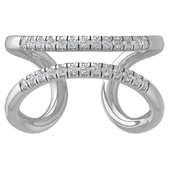 ARAIYA FINE JEWELRY 10K White Gold Diamond Wedding Band Ring (1/4 cttw, I-J Color, I2-I3 Clarity) Size 5