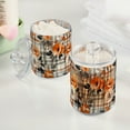 thumbnail image 2 of Yayeee 2 Pack Qtip Holder Bathroom Cotton Swab Canister with Lid Clear Dispenser Set, Plaid Floral, 2 of 6