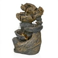 thumbnail image 5 of Alpine Corporation ZDQ104 LED Lights Stone Powder and Polyresin Cascading Rock Fountain, Brown, 5 of 12
