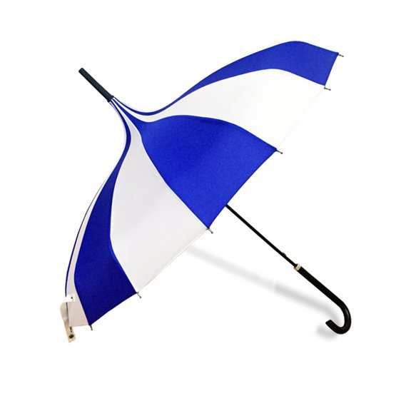 Yoetaun Long Handle Sun Rain Umbrella Large Stylish Striped Designs 16 Ribs Black White Stylish Umbrella for Photo Blue White