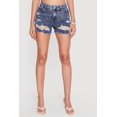 thumbnail image 3 of Women's WAX Acid Wash Denim Frayed Fixed Cuff Shorts, 3 of 4