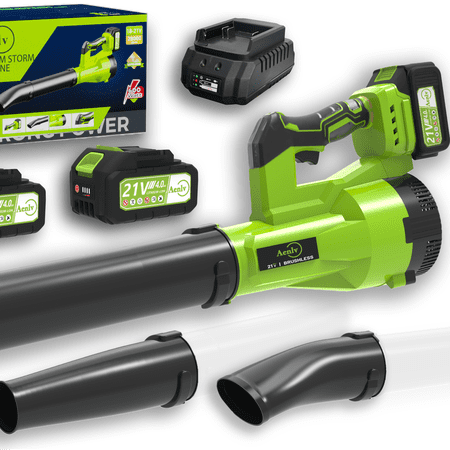 400CFM Cordless Leaf Blower - 200MPH w/2 Batteries | 5-Speed for Lawn/Snow