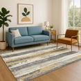 thumbnail image 7 of Addison Rugs Mayfield Premium Machine Washable Transitional Stripes Gold Rectangle Rug, 3' x 5', 7 of 7