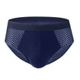 thumbnail image 4 of Jalioing 3 Pack Men's Mesh Briefs Solid Color Breathable Athletic Underwear Comfort Elastic Waistband Underpants, 4 of 7