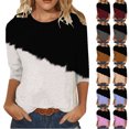 thumbnail image 2 of Gswybco Fall Tunics Tops for Women Casual 3/4 Sleeve Printed Pullover Tops V-Neck Loose Cute T-Shirt Dressy Work Business Blouse, 2 of 3
