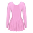 thumbnail image 4 of CHICTRY Womens Glossy Tennis Dress with Briefs Long Sleeve Ruffled Mini Dress for Dance Clubwear Pink XL, 4 of 7