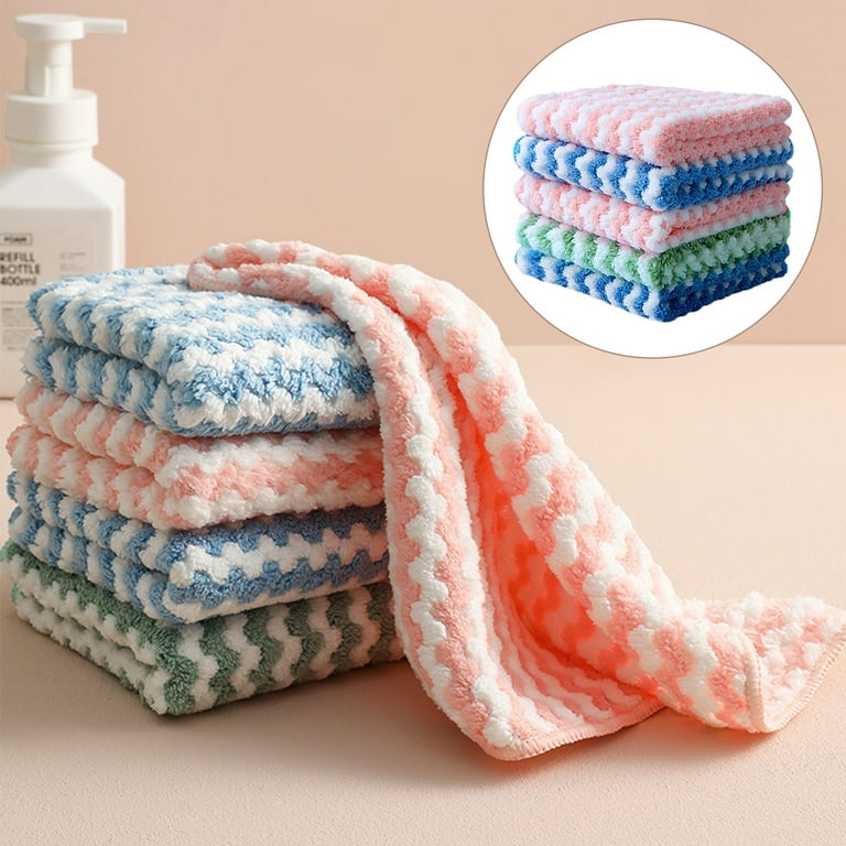 kitwin 5pcs Kitchen Dish Cloths Soft Absorbent Dish Rag Reusable Dish  Towels Household Washable Cleaning Cloth Housework Clean Towel Kitchen  Cleaning