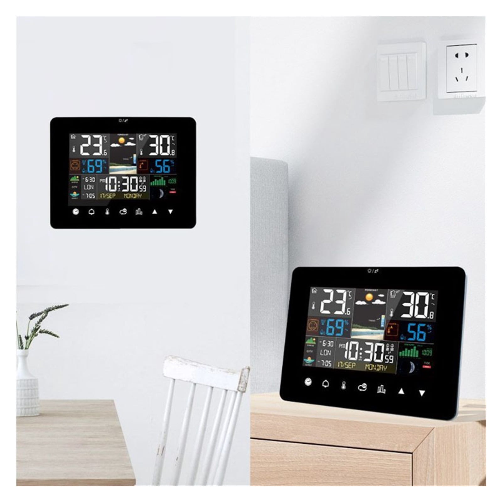 Wireless Weather Station Alarm Clock, Thermometer, Hygrometer, Touch Screen Sensor Hygrothermograph ,Fast Response